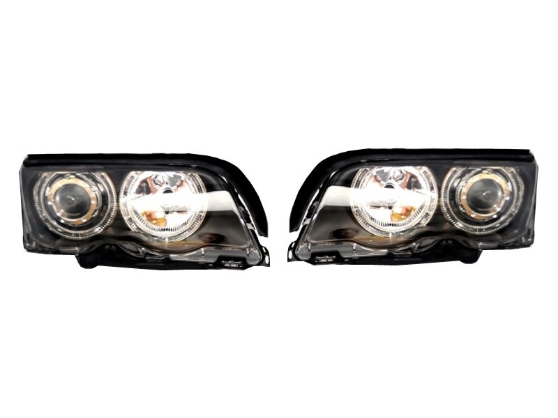 Faruri Angel Eyes compatibil cu BMW Seria 3 E46 (1998-2001) Black Edition PXN1-282D