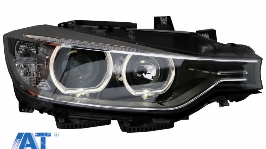 Faruri Angel Eyes compatibil cu BMW Seria 3 F30 F31 (2011-2015) Xenon look