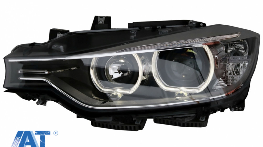 Faruri Angel Eyes compatibil cu BMW Seria 3 F30 F31 (2011-2015) Xenon look