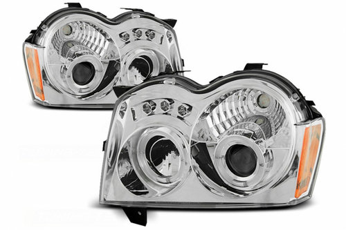 Faruri Angel Eyes compatibil cu Chrysler Jeep Grand Cherokee (2005-2008) Negru HLJEGCWHC