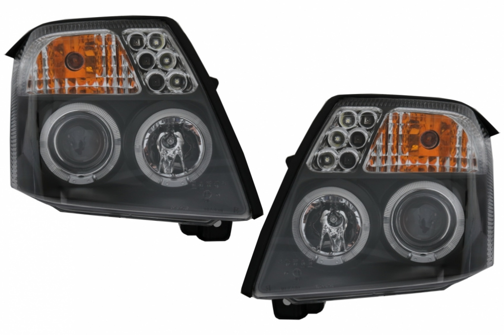 Faruri Angel Eyes compatibil cu CITROEN C2 (2003-2009) Negre HLCC2B