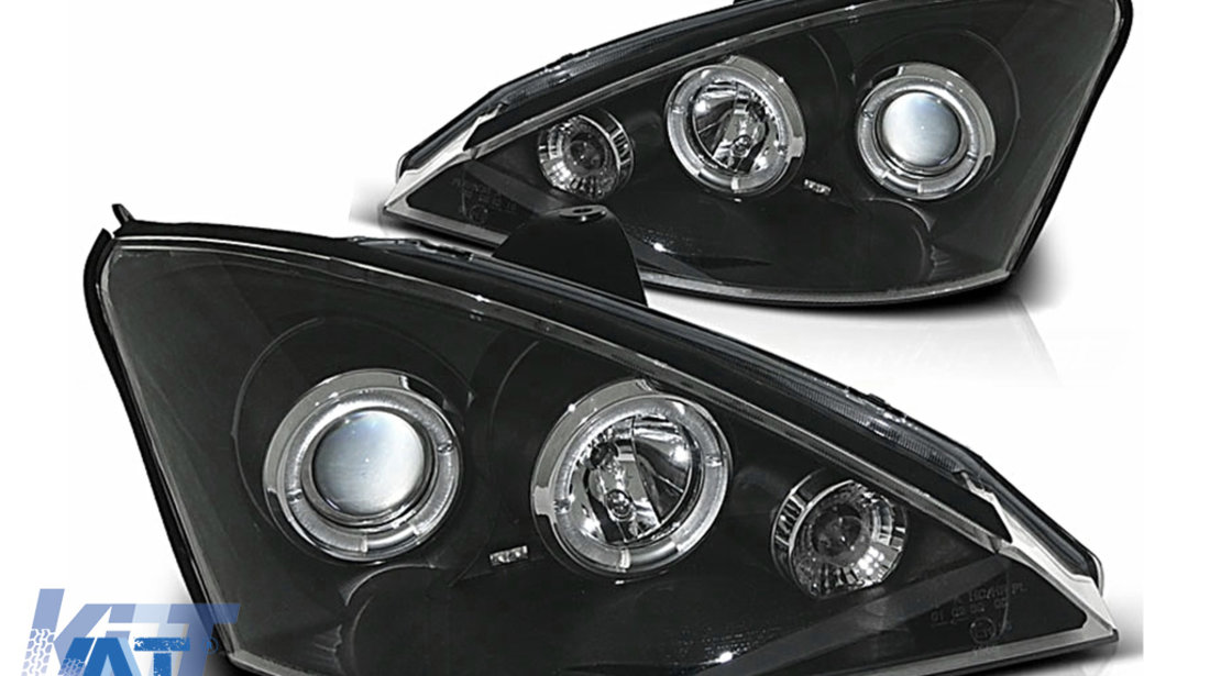 Faruri Angel Eyes compatibil cu Ford Focus (11.2001-10.2004) Negru