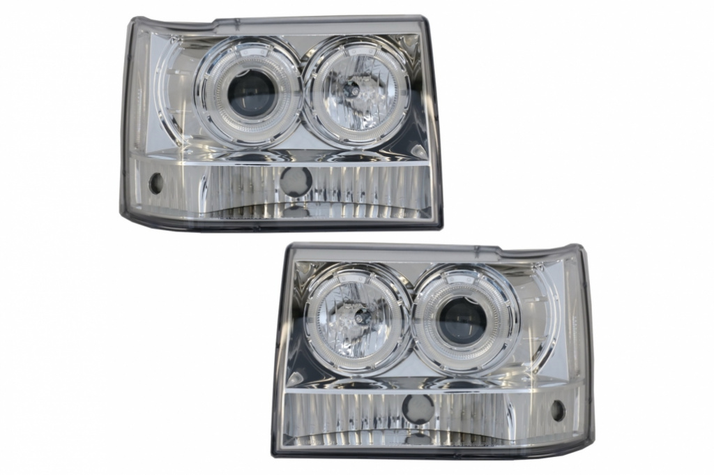 Faruri Angel Eyes compatibil cu Jeep Grand Cherokee I ZJ (1993-1998) Crom HLJEGCC