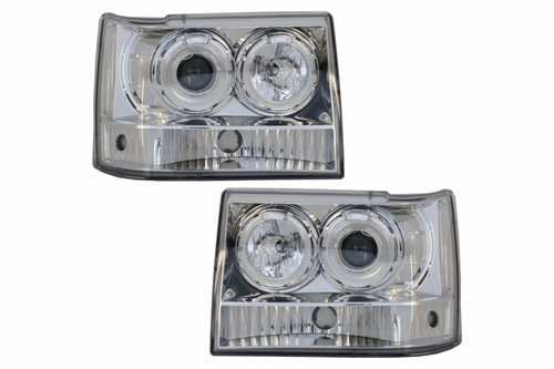 Faruri Angel Eyes compatibil cu Jeep Grand Cherokee I ZJ (1993-1998) Crom HLJEGCC