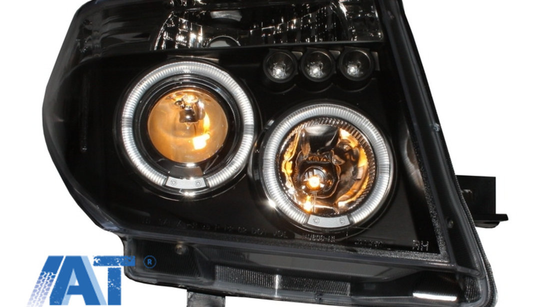 Faruri Angel Eyes compatibil cu Nissan Navara D40 (2004-2009) Nissan Pathfinder R51 (2005-2008) Negru