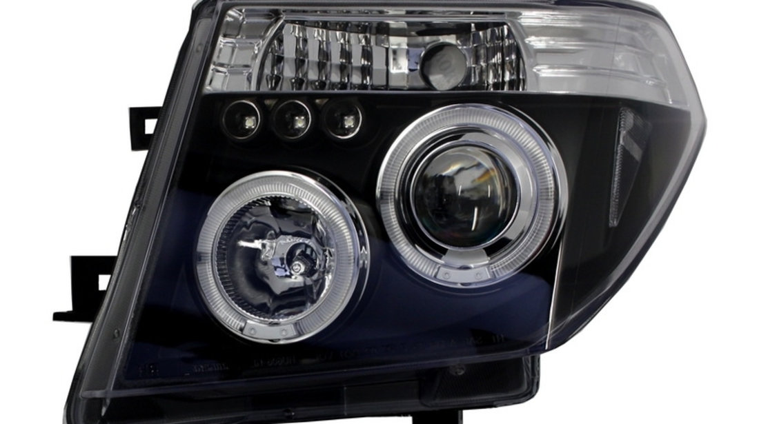 Faruri Angel Eyes compatibil cu Nissan Navara D40 (2004-2009) Nissan Pathfinder R51 (2005-2008) Negru HLNIN