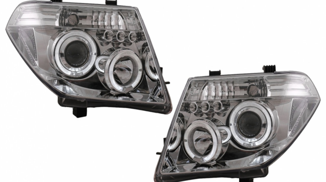 Faruri Angel Eyes compatibil cu Nissan Navara D40 (2004-2009) Pathfinder R51 (2005-2008) Crom HLNINC