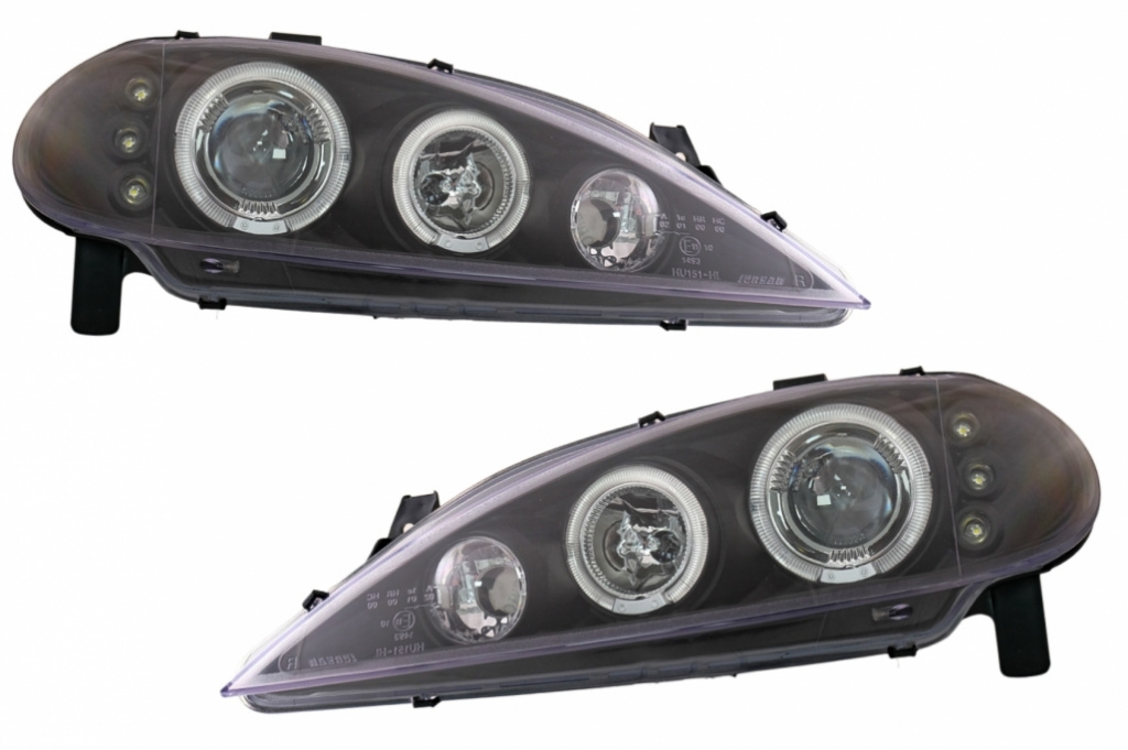 Faruri Angel Eyes compatibil cu Renault Megane (3.1999-10.2002) Negru HLRM1