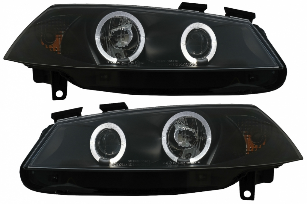 Faruri Angel Eyes compatibil cu Renault Megane II (2002-2008) Negru HLRM2AB