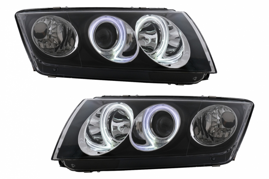 Faruri Angel Eyes compatibil cu Skoda Fabia (12.1999-2008) Negru HLSKFAB
