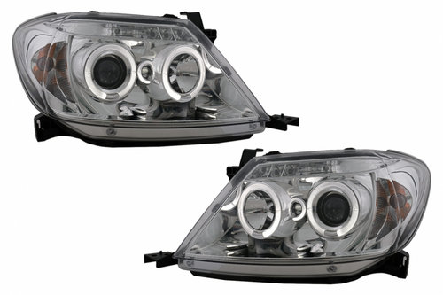 Faruri Angel Eyes compatibil cu Toyota Hilux (2005-2011) Crom HLTOHIC
