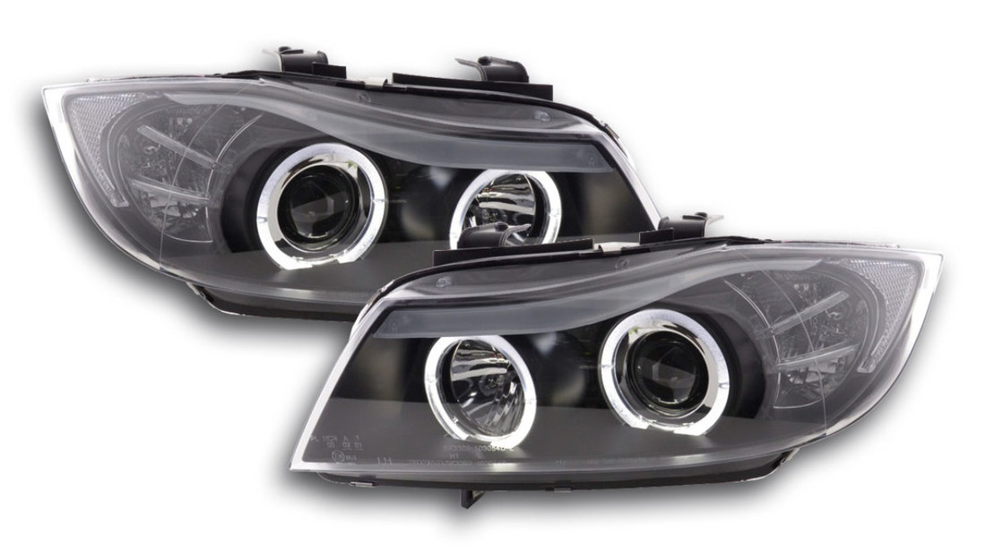 Faruri Angel Eyes compatibile cu BMW E90 seria 3