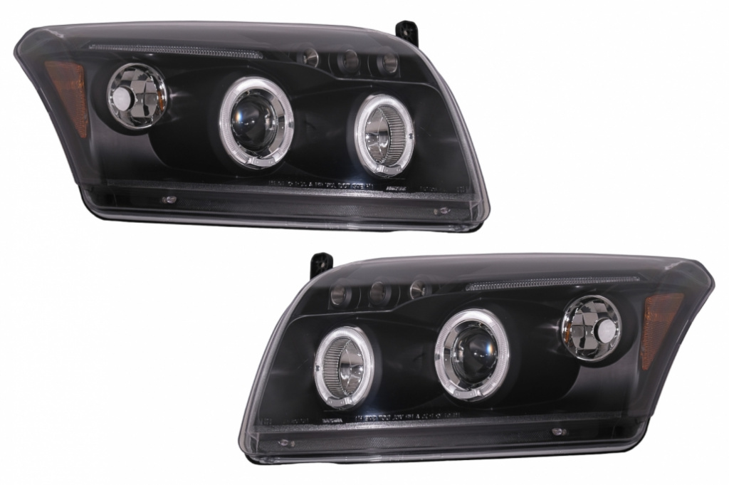 Faruri Angel Eyes compatibile cu Dodge Caliber (2006-2012) Negru HLDOCAB