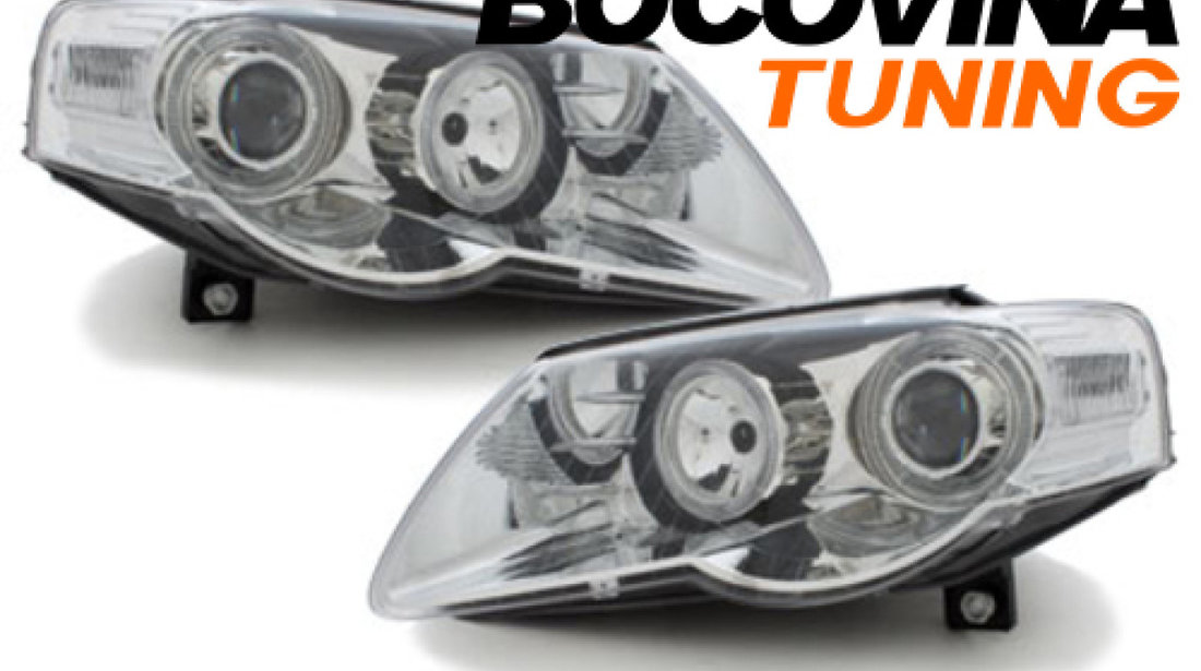 FARURI ANGEL EYES COMPATIBILE CU VOLKSWAGEN PASSAT 3C (05-10) FUNDAL CROM