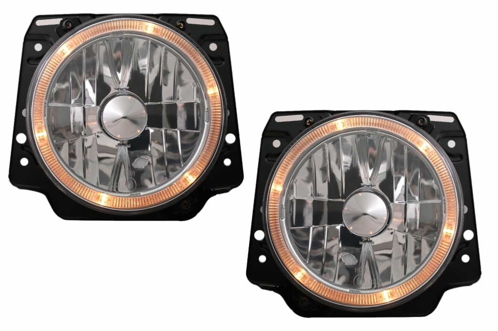 Faruri Angel Eyes Crom compatibil cu VW Golf 2 II (08.1983-08.1991) HLVWG2C