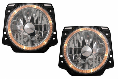 Faruri Angel Eyes Crom compatibil cu VW Golf 2 II (08.1983-08.1991) HLVWG2C