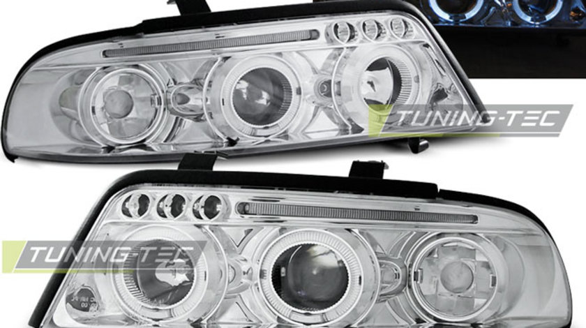 Faruri ANGEL EYES Crom look compatibila AUDI A4 01.99-09.00