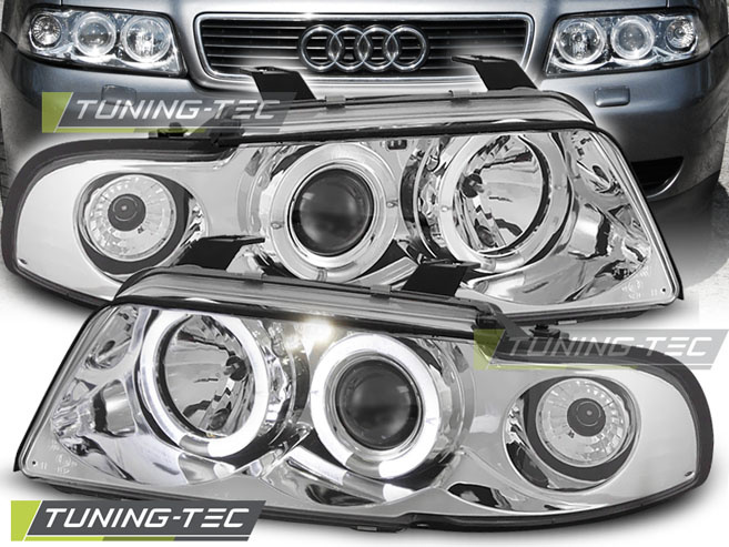 Faruri ANGEL EYES Crom look compatibila AUDI A4 11.94-12.98