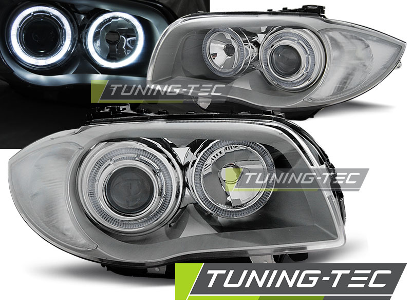 Faruri ANGEL EYES Crom look compatibila BMW 1 E87/E81/82/88 04-11
