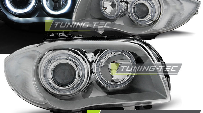 Faruri ANGEL EYES Crom look compatibila BMW 1 E87/E81/82/88 04-11