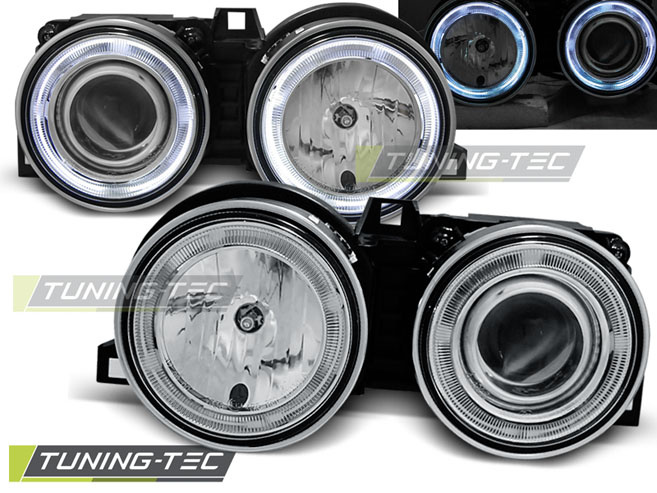 Faruri ANGEL EYES Crom look compatibila BMW E30 11.82-06.94