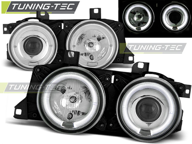 Faruri ANGEL EYES Crom look compatibila BMW E32/E3