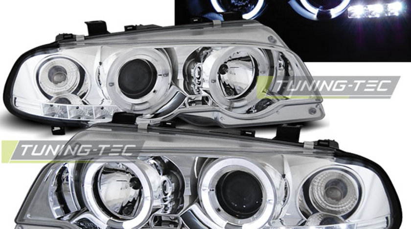 Faruri ANGEL EYES Crom look compatibila BMW E46 04.99-03.03 COUPE