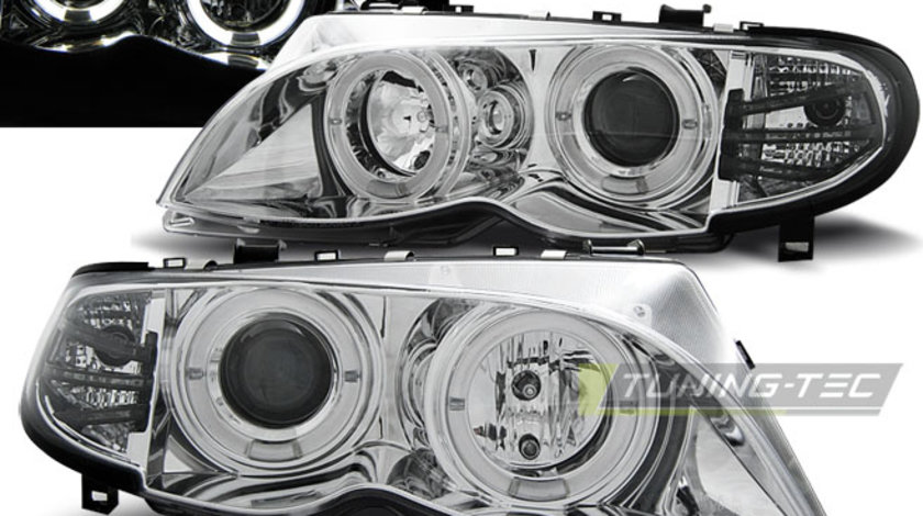 Faruri ANGEL EYES Crom look compatibila BMW E46 09.01-03.05