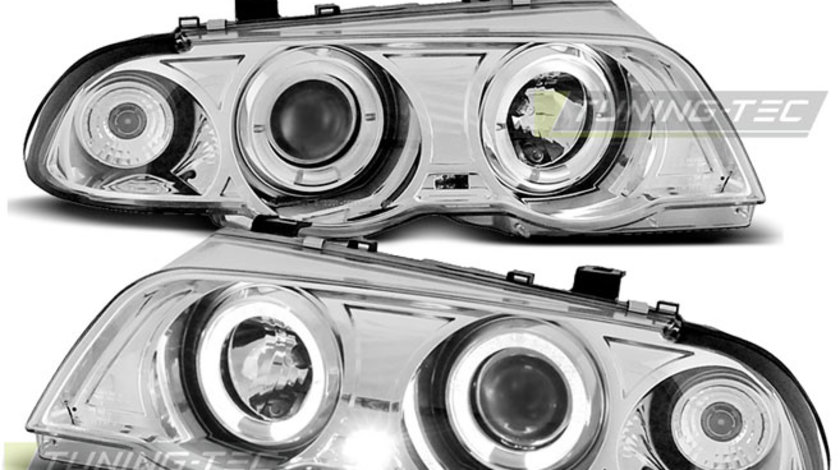 Faruri ANGEL EYES Crom look compatibila BMW E46 05.98-08.01 S/T