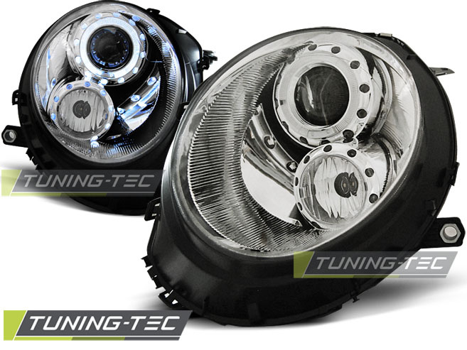 Faruri ANGEL EYES Crom look compatibila BMW MINI (COOPER) 06-14
