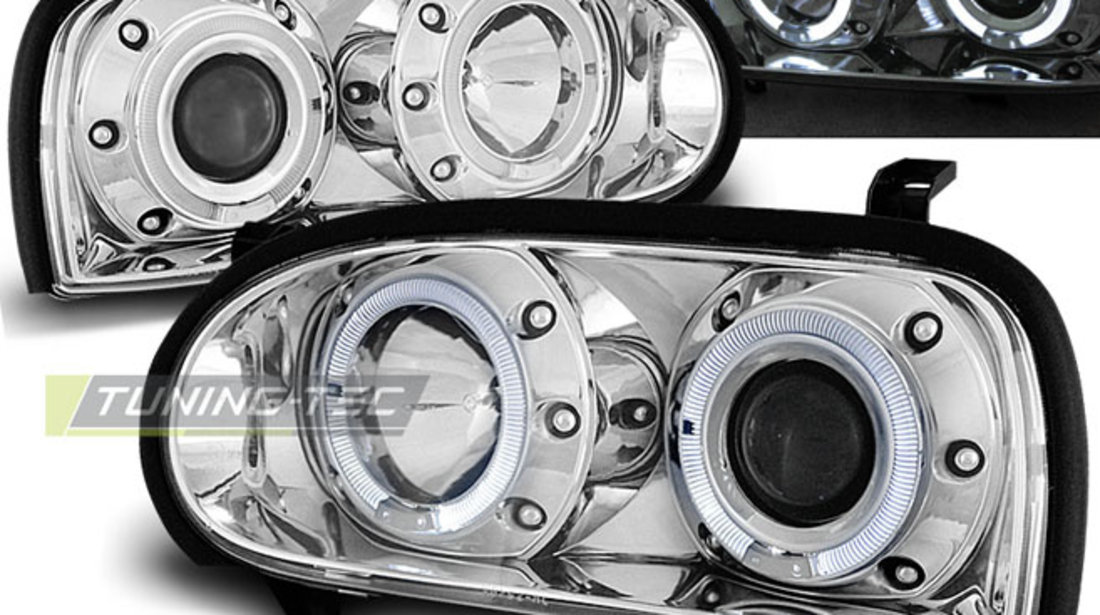 Faruri ANGEL EYES Crom look compatibila VW GOLF 3 09.91-08.97