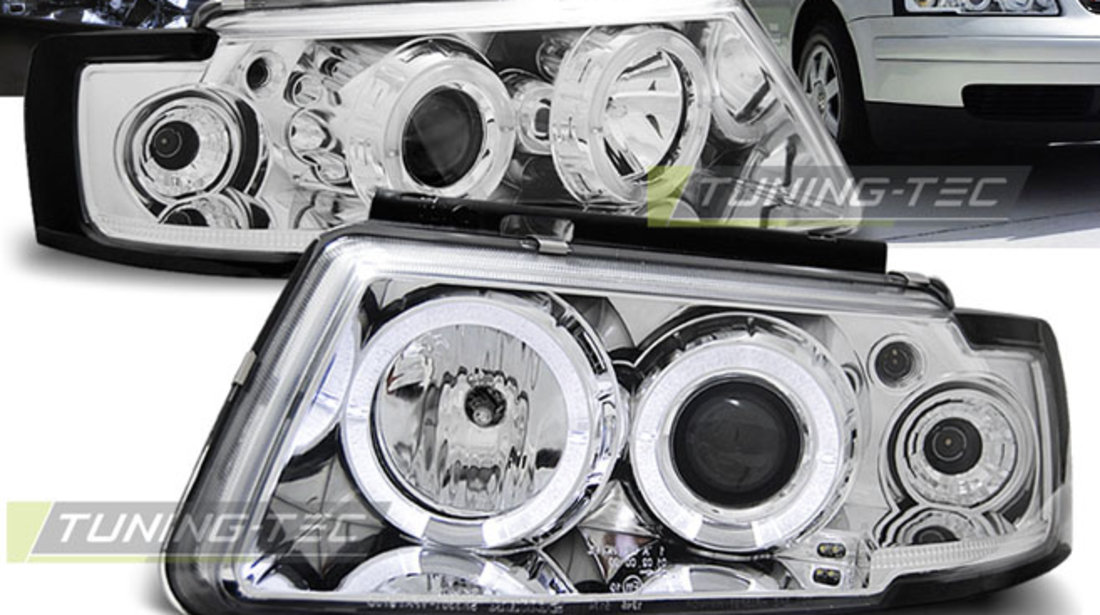 Faruri ANGEL EYES Crom look compatibila VW PASSAT B5 3B 11.96-08.00