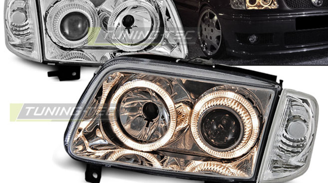 Faruri ANGEL EYES Crom look compatibila VW POLO 6N2 10.99-10.01