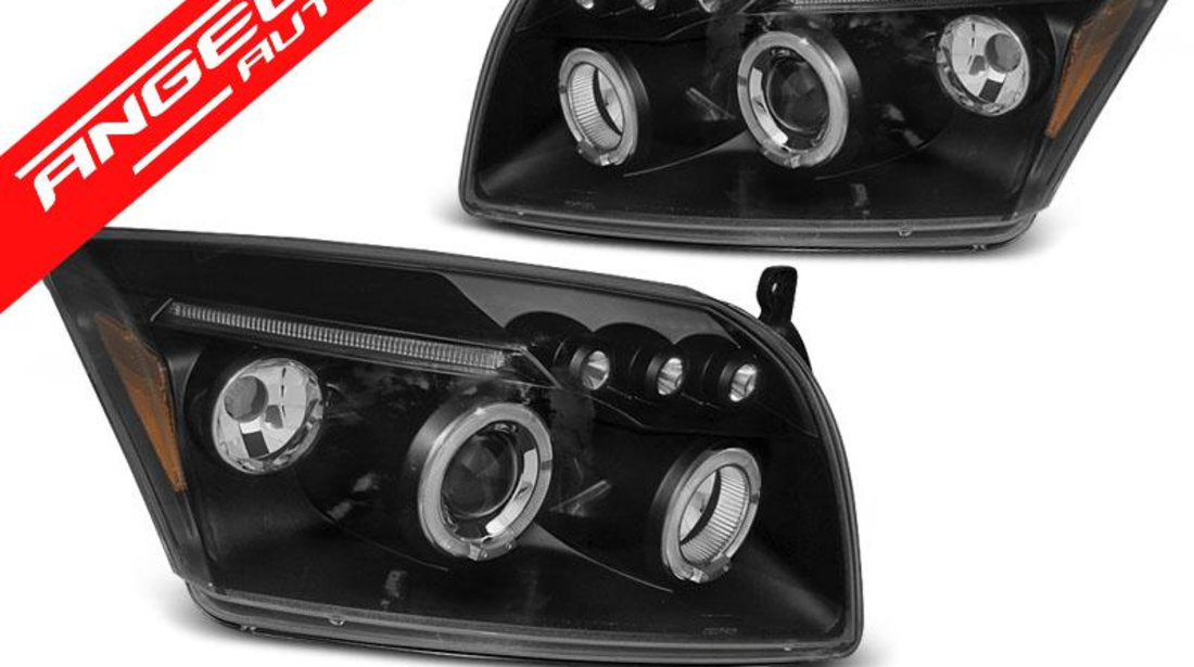 Faruri Angel Eyes Dodge Caliber 2006-2012 Negru