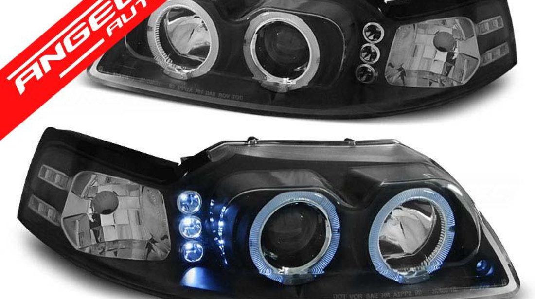 Faruri Angel Eyes FORD MUSTANG 1998-2004 Negru