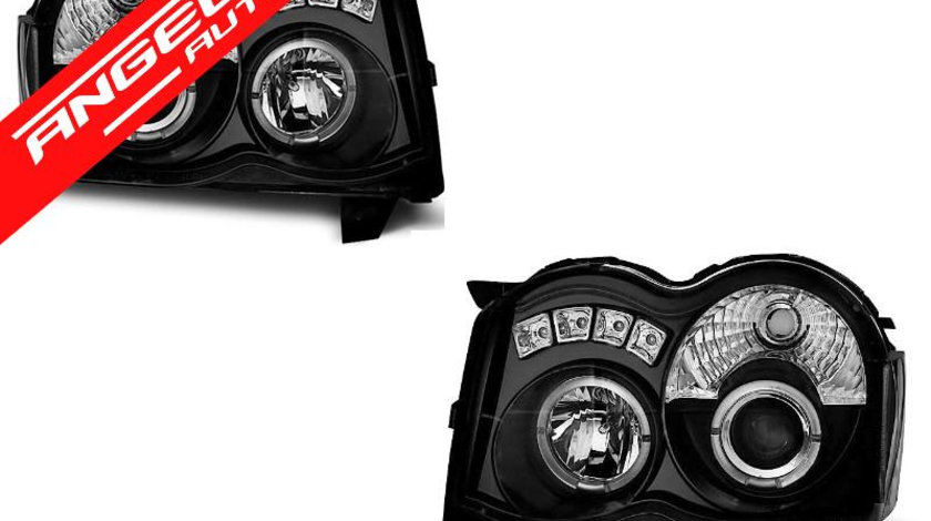 Faruri Angel Eyes Jeep Grand Cherokee 08-10 Negru