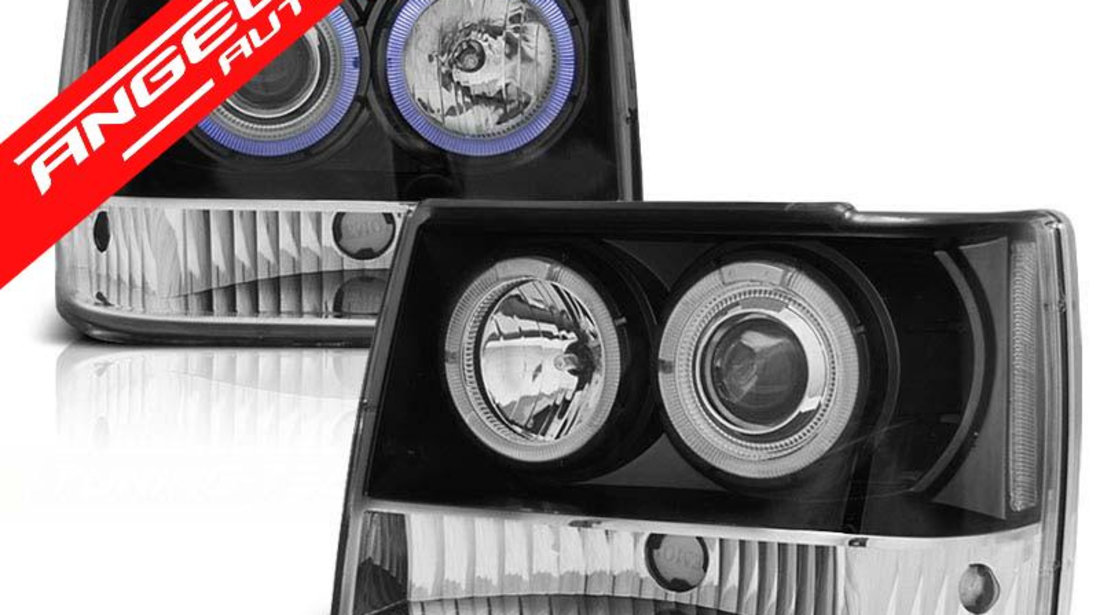 Faruri Angel Eyes Jeep Grand Cherokee 1993-1998 Negru