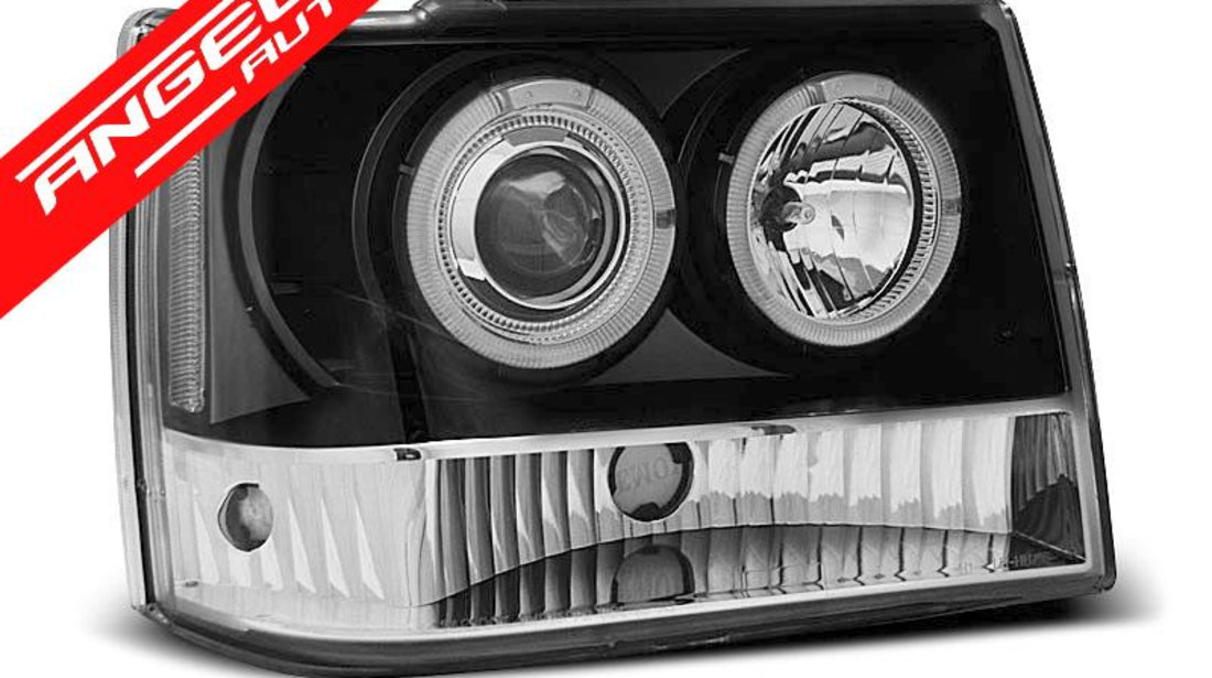 Faruri Angel Eyes Jeep Grand Cherokee 1993-1998 Negru