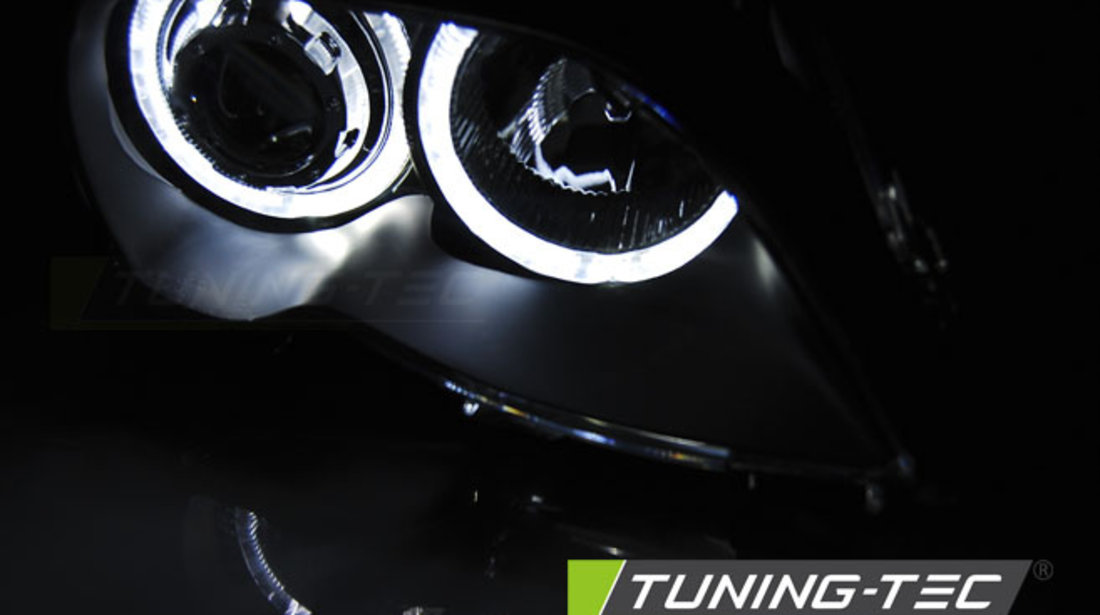 Faruri ANGEL EYES LED BLACK compatibila BMW E46 09.01-03.05