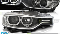 Faruri ANGEL EYES LED BLACK compatibila BMW F30/F3...