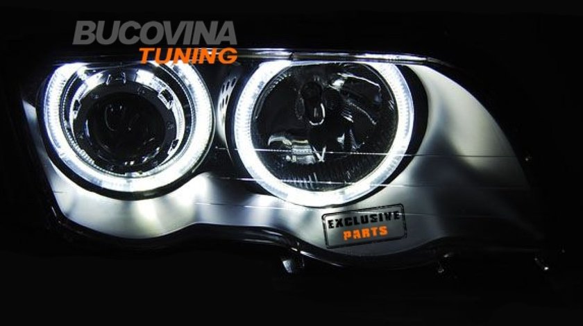 FARURI ANGEL EYES LED BMW E46 4D (98-01) BLACK