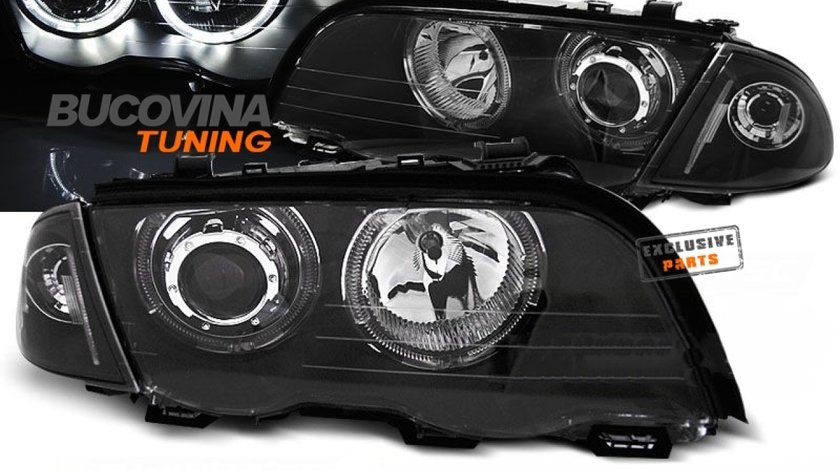 FARURI ANGEL EYES LED BMW E46 4D (98-01) BLACK