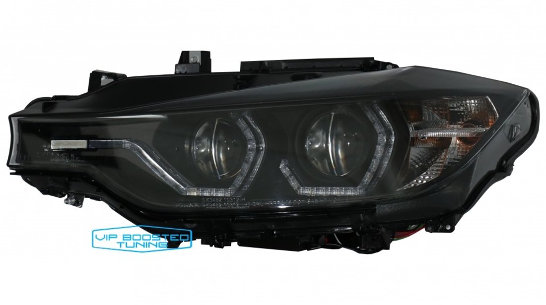 Faruri Angel Eyes LED BMW F30 F31 (10.2011-05.2015) Negre LCI design