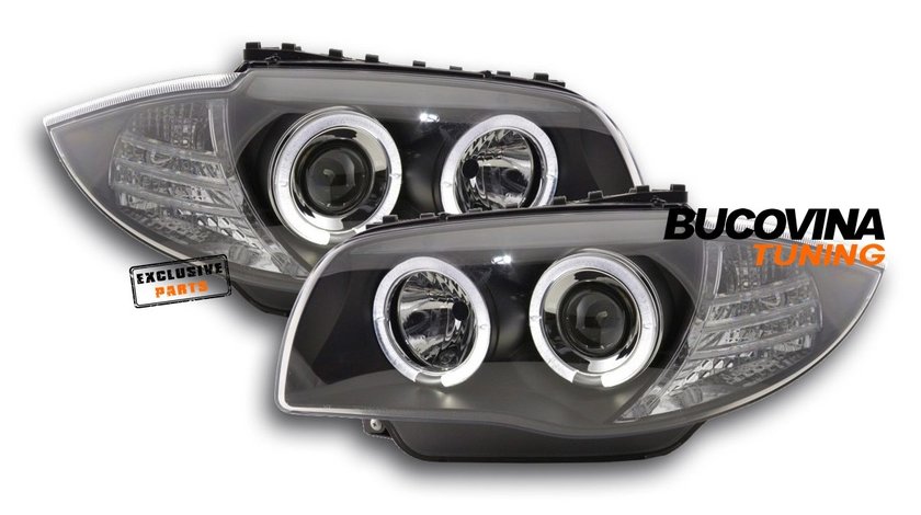 FARURI ANGEL EYES LED BMW SERIA 1 E87/ E81/ E82/ E88 (04-11) BLACK