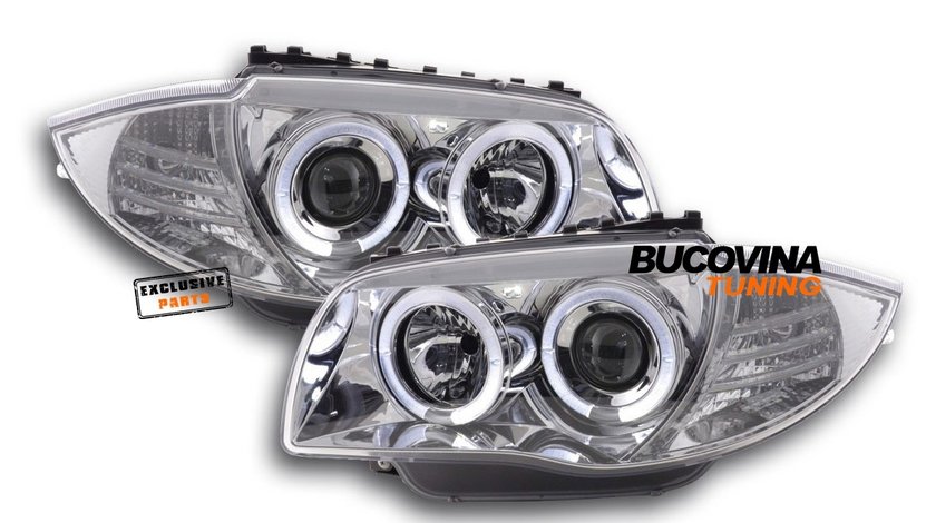 FARURI ANGEL EYES LED BMW SERIA 1 E87/ E81/ E82/ E88 (04-11) CROM