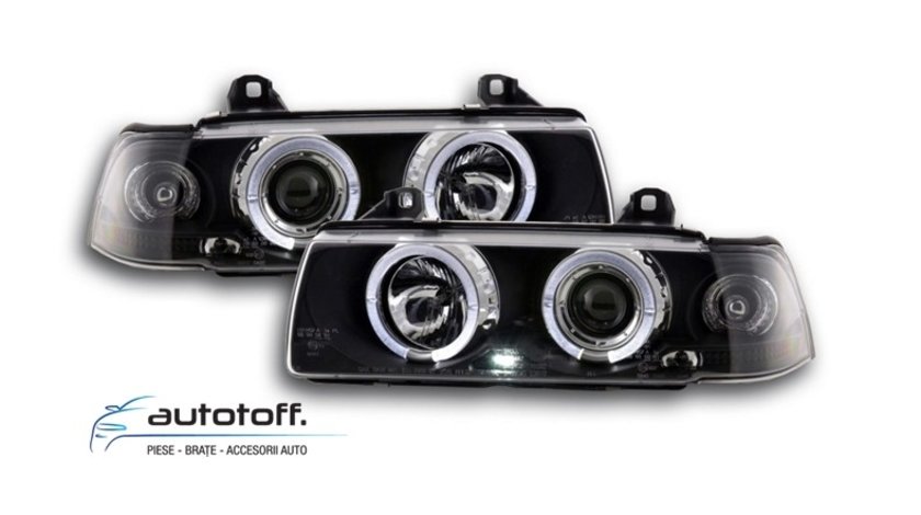 Faruri Angel Eyes LED BMW Seria 3 E36 (1992-1998) Black