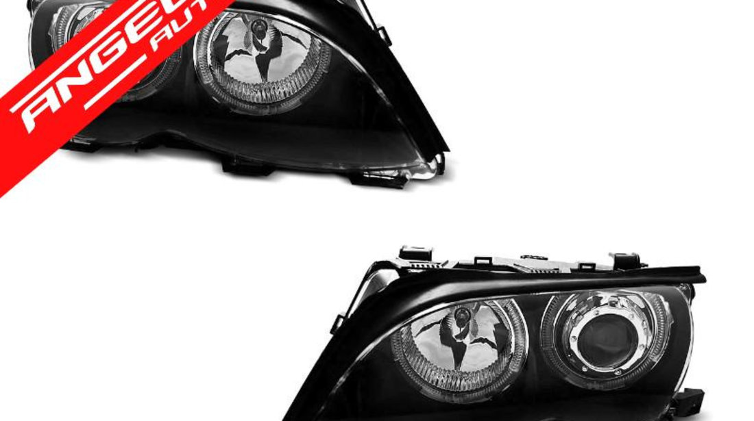 Faruri ANGEL EYES LED BMW Seria 3 E46 01-05 Negru