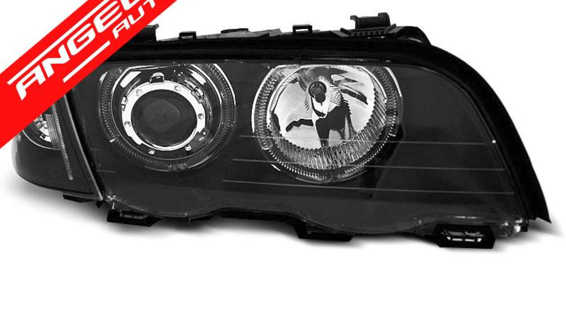 Faruri ANGEL EYES LED BMW Seria 3 E46 98-01 Negru