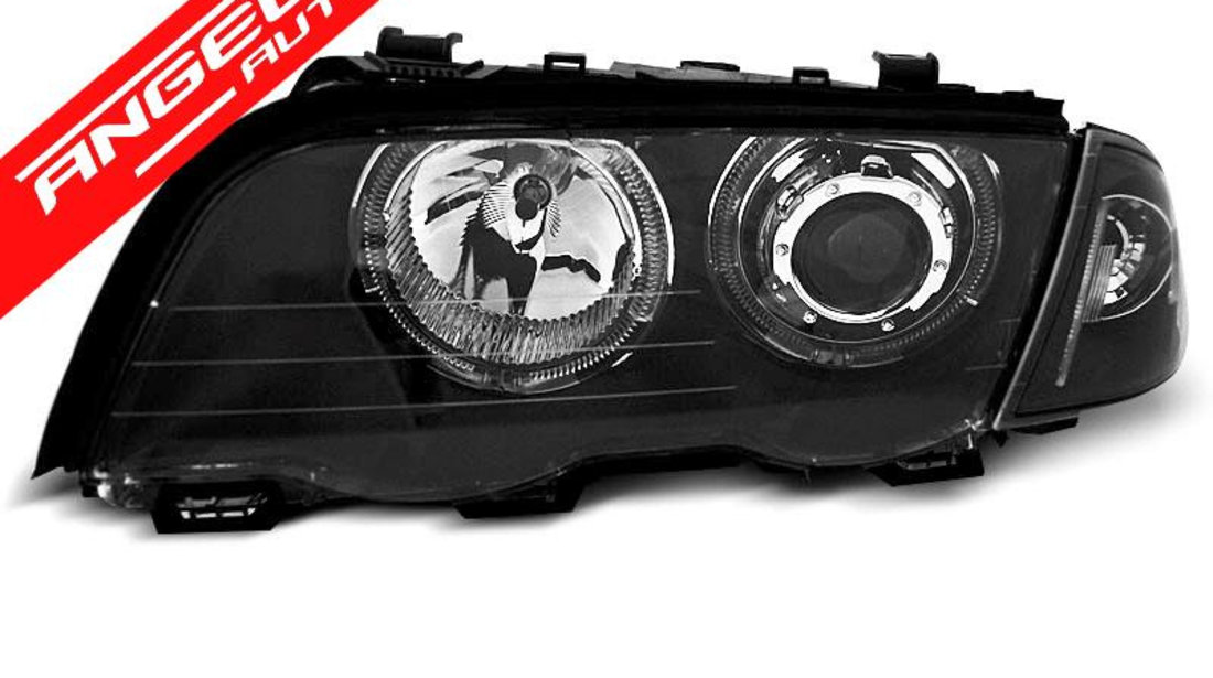 Faruri ANGEL EYES LED BMW Seria 3 E46 98-01 Negru