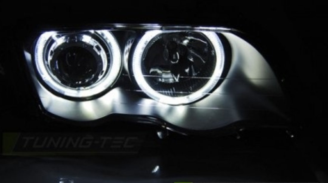 Faruri ANGEL EYES LED BMW Seria 3 E46 98-01 Negru